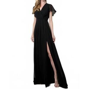 NEW EVA v neck maxi dress in black